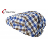 Brown Blue Boy\'s Plaid Driving Ivy Fitted Baseball Hat With Polyester