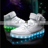 Dunk high shoes for men PU leather basketball street dance luminous high top LED sneakers