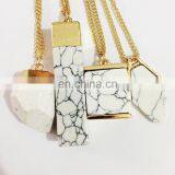New Arrival Geometrical Shaped Howlite Pendant Necklace thumbnail-2