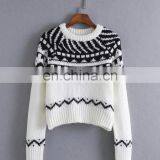 Custom Latest Fashion Design Sweaters Stock Computer Knitted Cashmere Women Loose Sweater thumbnail-4