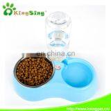 Double Dinner Bowl for Cats, Plastic and Stainless Steel Pet Bowl With Water Bottle thumbnail-5