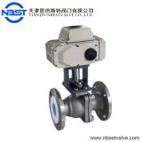 For Anti-Corrosive Motorized Stainless Steel Lining Ptfe Flange Ball Valve thumbnail-2