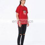 DiZNEW 2020 European and American Mens Vintage Pullover Organic Cotton t Shirt Red thumbnail-4