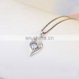 2019 New Women Necklace Clear Zircon Heart Locket Pendant Necklace Fashion 925 Sterling Silver Choker Necklace Wholesales thumbnail-2