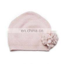 Baby Cashmere Blank Winter Beanie Hats and Caps With Flower