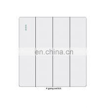 Electrical Wall Socket Panel 4 Switch White Flame Retardant PC Panel Plug Socket 10A/16A European Standard British Standard