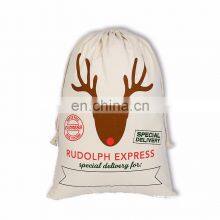 2021 Hot Selling Christmas Sack Canva Bag Cotton Drawstring With Customized Logo Sublimation Blank Christmas Santa Gift Bag thumbnail-4