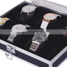 Manufacturer Wholesale Clear 10 Slots Aluminum Wrist Watch Display Box Storage thumbnail-3