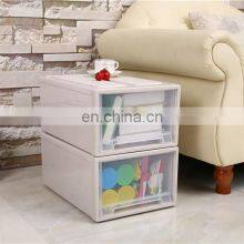 Plastic Stackable Storage Shoe Box With Drawer Container White Frame With Clear Drawers Sundries Organizer Box thumbnail-4