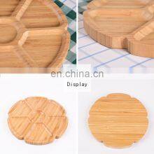 Kitchen Multifunction Seven-grid Round Design Food Serving Plate Wooden Dry Fruit Tray thumbnail-4