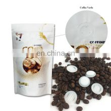 Customized coffee packaging pouch with valve tin tie aluminum foil stand up bag