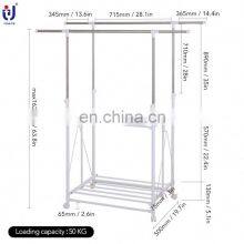 Manufacturer Short Rail Portable Coat Clothes Dryer Rack on Wheels thumbnail-2