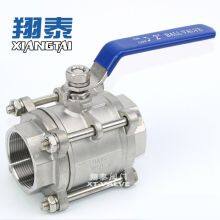 Stainless steel 3PC Ball Valve Female Thread End 1000WOG