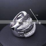 Wholesale Jewelry Smart Chunky Style Look Cubic Zirconia Black White CZ Party Ring thumbnail-6