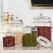 Premium Glass Jar - Airtight Lid Keeps Fresh, Clear for Easy Viewing. Ideal for Pantry: Grains, Teas & Spices. Stylish Home Use.
