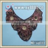 Fashion embroidery lace collar with firework shaped sequins