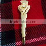Scottish Thistle Design Kilt Pin In Original Gold Plated Finished Made Of Brass Material
