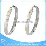 ZS17254 Stainless Steel Earrings Factory Wholesale Gold Colorful Big Earrings thumbnail-1