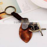 Hot Sale Leather KeyChain High Quality Fashion Skull Pendant Key Chain Rings Vintage Keyring Accessories thumbnail-4
