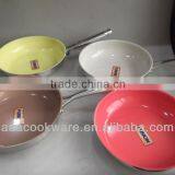 Colorful Ceramic Painting Stainless Steel Frying Pan