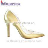 Golden Color Patent Leather Wholesale High Heel Shoes for Eleglant Ladies thumbnail-5