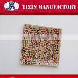 Home Deco Craft Golden and Silver Msoaic Glass Gold Charger Plates /Mosaic Plate for Home&wedding Decoration11/Glass Mosaic thumbnail-2