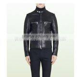 Biker Leather Jacket Black Shinny Color thumbnail-1
