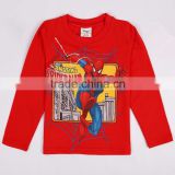 2-6Y (L842#RED) High quality export kids wear long sleeve t shirt with spiderman print