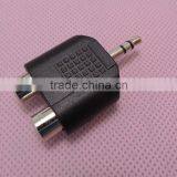 Stereo Audio Black 3.5 Male to RCA Female Connector Adapter