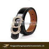 Girl Metal Plate Buckle Leather Waist Belt Thin Skinny Waistband