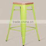 Vintage Industrial Stripped and Polished Meta French Style Cafe Bar Stool thumbnail-3