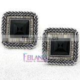 Borders Alloy Earrings Set In Black Jewelry Crystal Drop Earrings thumbnail-2