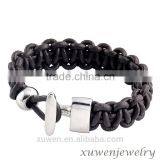 Wholesale Mens Genuine Braided Leather Bracelet With S.s Clasp