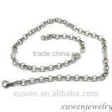 Bulk Price Silver Tone 316l Rolo Shape Stainless Steel Chain Necklace