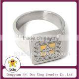 China Christians Jewelry Supplies Wholesale Stainless Steel Two Tone Religious Jesus Cross Prayer Finger Ring For Mens thumbnail-1
