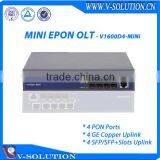 Mini 4PON EPON OLT Equipment for FTTH Solution Support SNMP Telnet and CLI Web Management