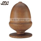 Natural carved wooden acorn curtain rod