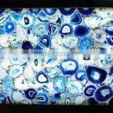 Backlit Agate Gemstone Table Top , Blue Backlit Agate Table