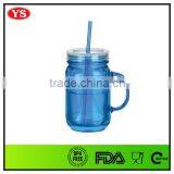 20oz Plastic Double Wall Mason Jar Tumblers With Handle thumbnail-4