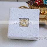 Gorgeous White Engagement Ring Boxes With Beaded Name Plate of C