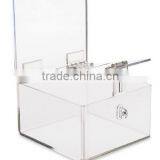 Source One Premium Clear Acrylic Display Donation Box - Ballot Box - Ticket Box - Suggestion Box - Locking Box (H-239) thumbnail-3