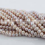 Pink Lavendar Color Potato Shape A Grade Rings 8-9mm Natural Color Pearl Strand thumbnail-4