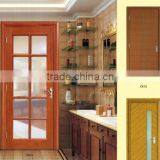 MDF 100% Wooden Frame Glass Panel Insert Door Single Room Door Kitchen Door thumbnail-1