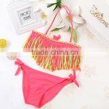 New Fresh Children Swimwear Swimsuit Tassel Girls Children Fission Bathing Suit