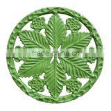 Green Leave Shape Cast Iron Trivets