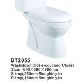 Chaozhou Sanitary Ware Export Ceramic p Trap Washdown 2 pc Toilet DT2055 thumbnail-3