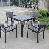 Elegant Modern Plastic Wood Dining Set thumbnail-3