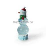 Polyresin Cute Snowman Customized Christmas Glass Snow Water Ball Decoration Resin Unique Shape Snowman Snow Globe thumbnail-2