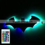 New Arrival Creative Bat Mirror Wall Lamp Batman Shape Mirror With Remote Control LED Colorful Lamp Decorative Mirror Lamp thumbnail-6