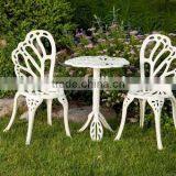 Twin Butterfly Bistro 3 Piece Set Outdoor Patio Furniture Set Antique Round Aluminum Coffee Table Set thumbnail-1